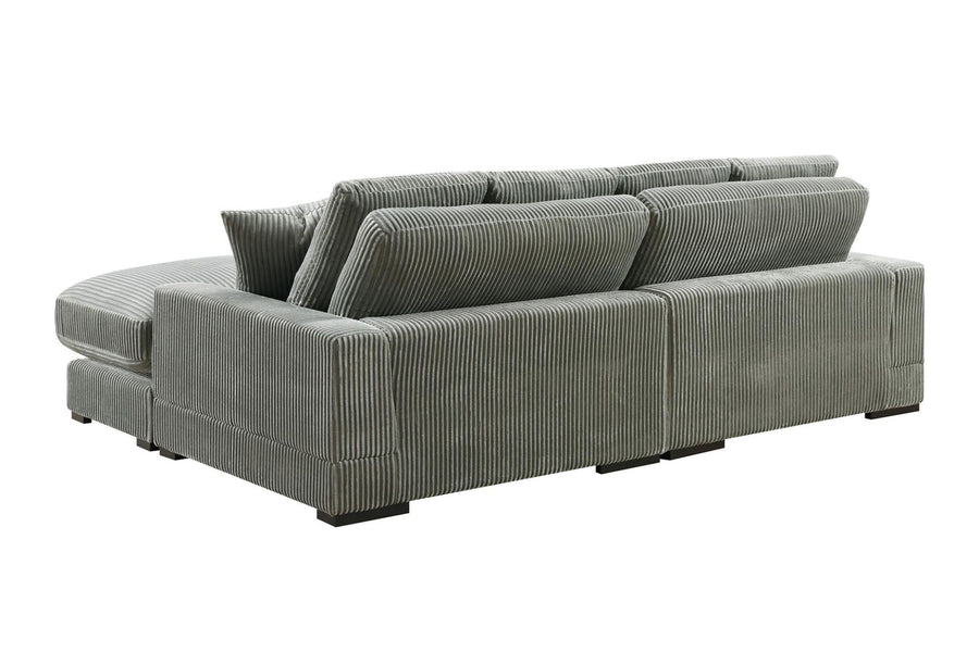 Valencia Simona Fabric Loveseat with Right Chaise Sectional Lounge, Grey