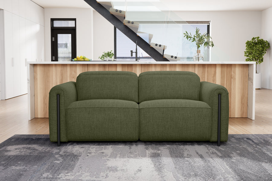 Valencia Octavia Fabric Dual Reclining Cloud Loveseat Lounge, Olive Green