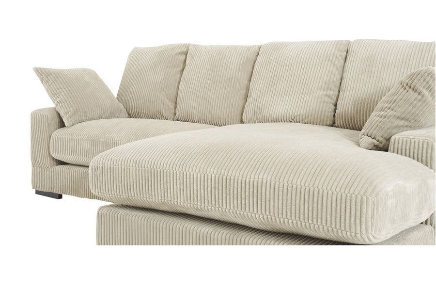 Valencia Simona Fabric Loveseat with Right Chaise Sectional Lounge, Beige