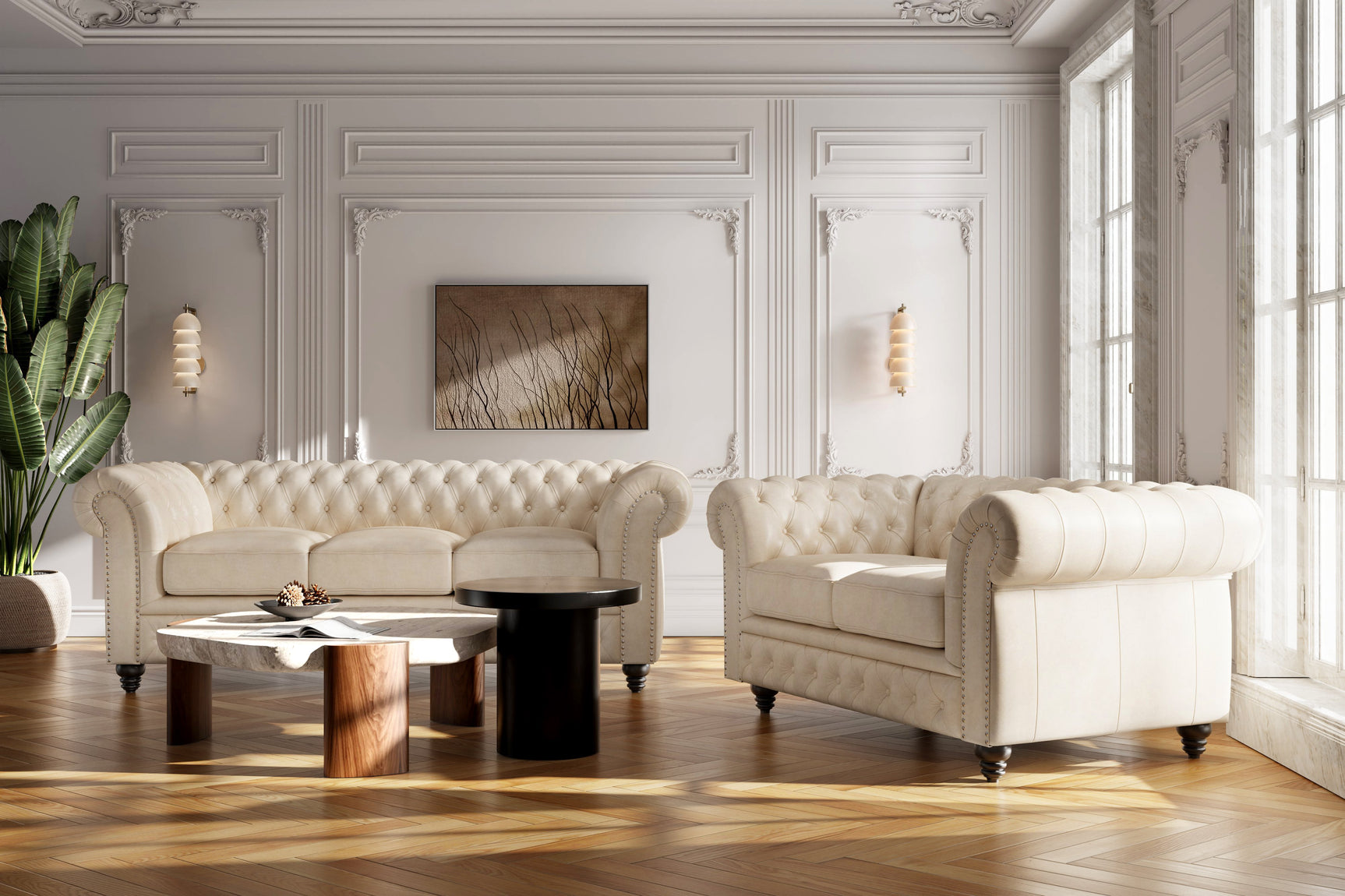 Parma Leather Chesterfield Lounge