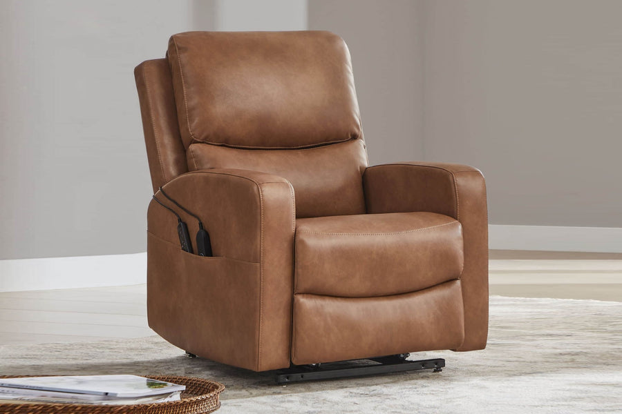 Valencia Hector Top Grain Leather Power Lift Recliner Chair, Brown