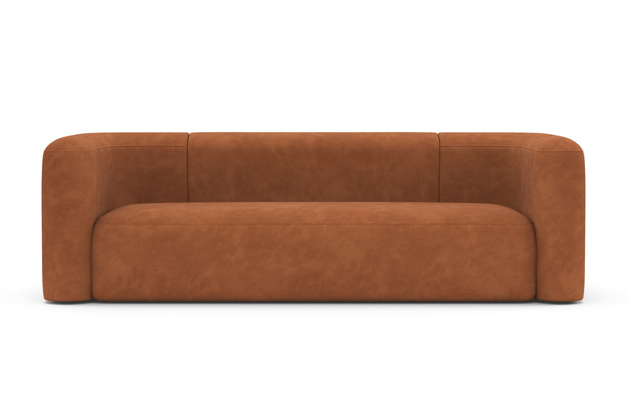 Valencia Jordyn Velvet Fabric Three Seats Lounge, Cognac