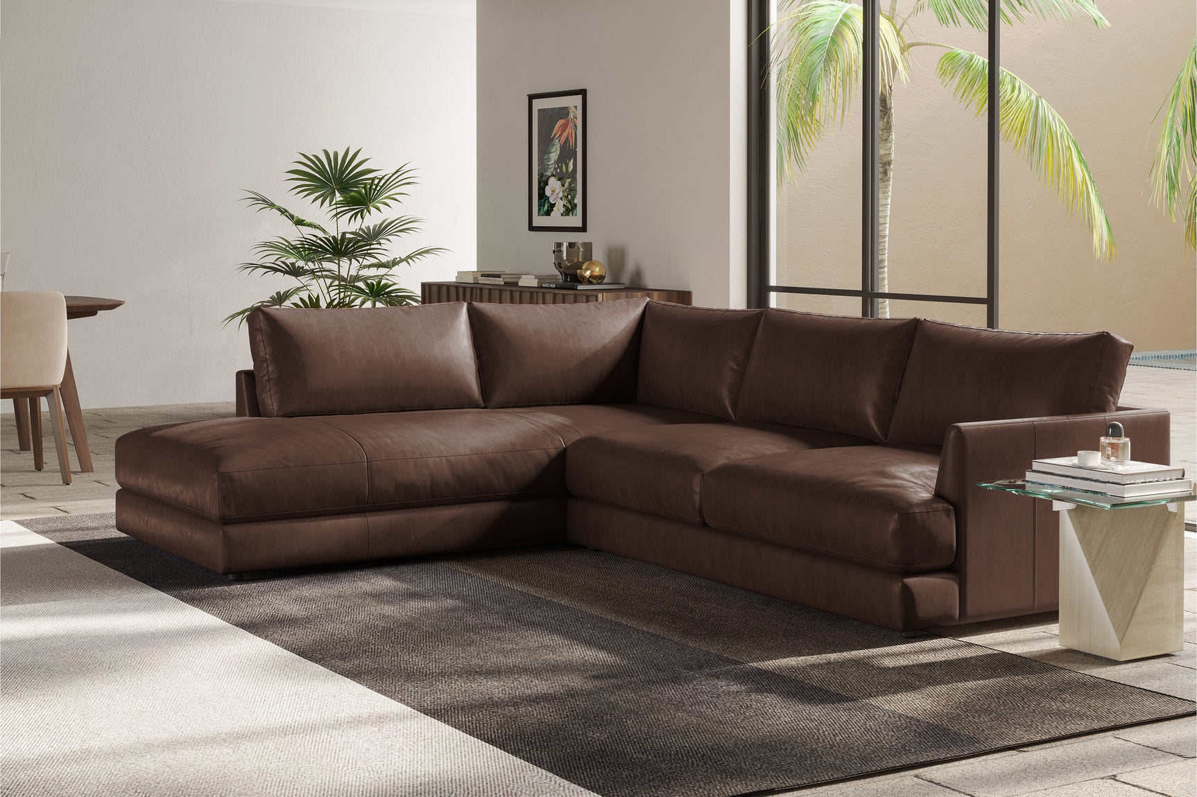 Serena Leather Sectional Lounge