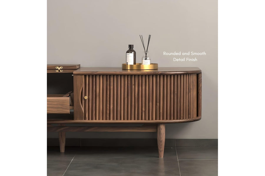 Valencia Lavinia Walnut Wood Media Console, Walnut