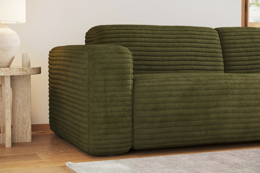 Valencia Maddie Fabric Wide Lounge, Olive Green