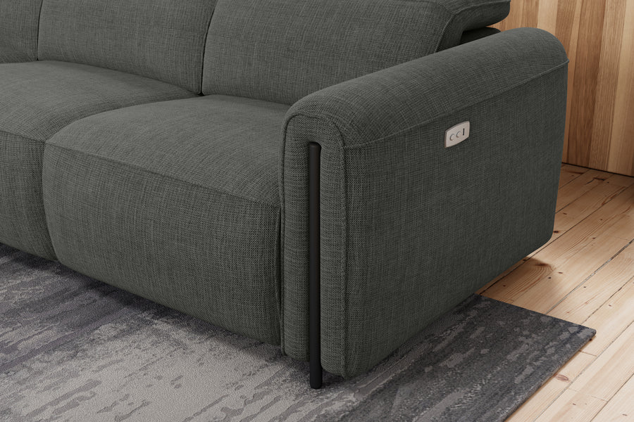 Valencia Octavia Fabric Dual Reclining Cloud Loveseat Lounge, Dark Grey