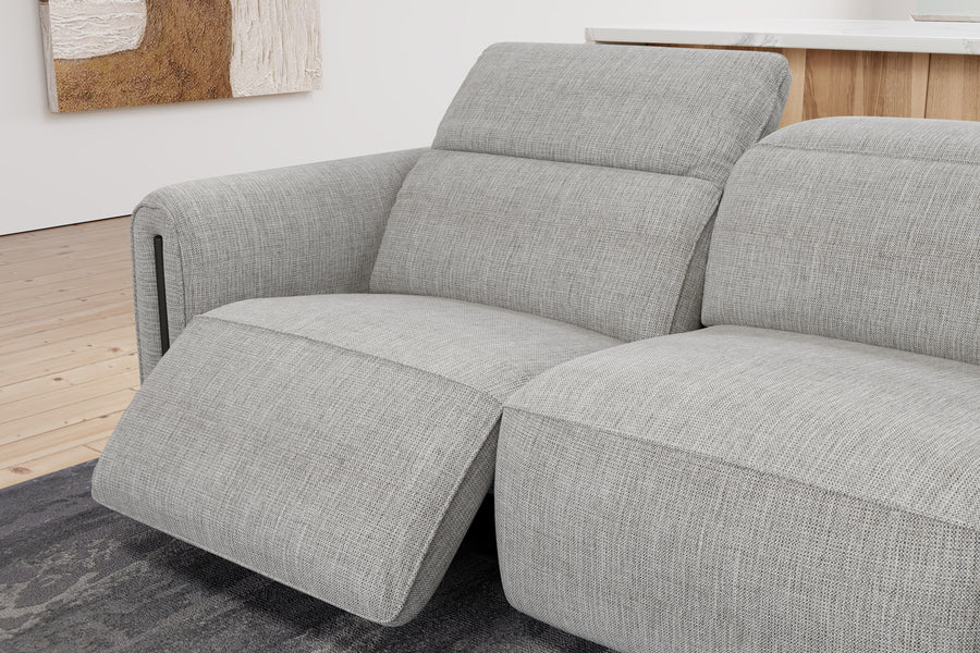 Valencia Octavia Fabric Dual Reclining Cloud Loveseat Lounge, Light Grey