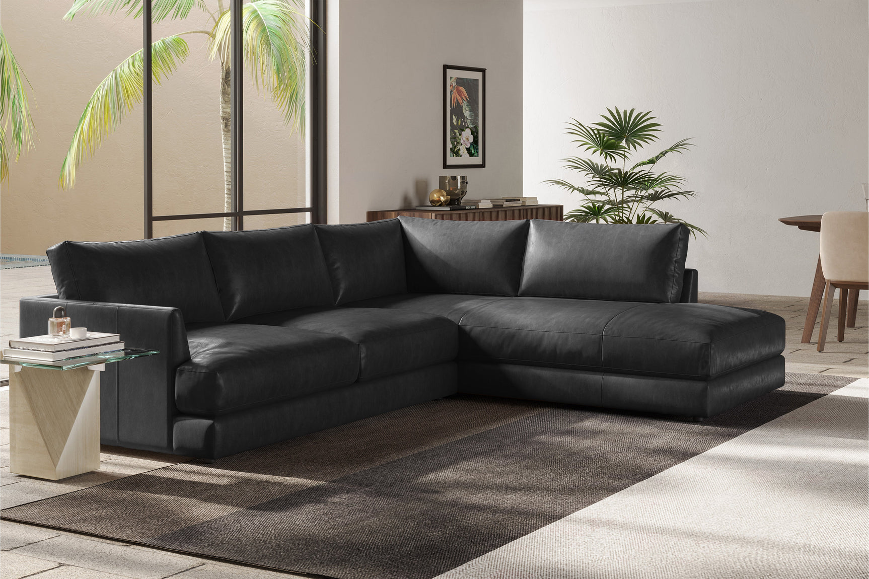 Serena Leather Sectional Lounge