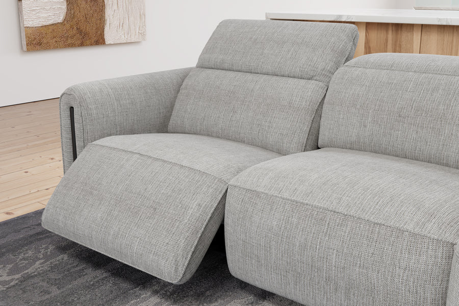 Valencia Octavia Fabric Dual Reclining Cloud Three Seats Lounge, Light Grey