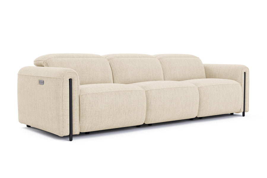 Valencia Octavia Fabric Dual Reclining Cloud Three Seats Lounge, Beige