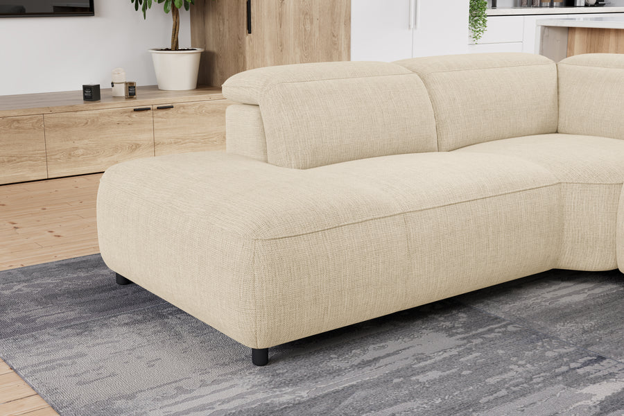 Valencia Octavia Fabric Reclining Sectional Cloud Lounge, L-Shape with Left Chaise, Beige