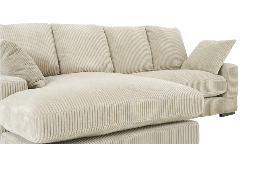 Valencia Simona Fabric Loveseat with Left Chaise Sectional Lounge, Beige