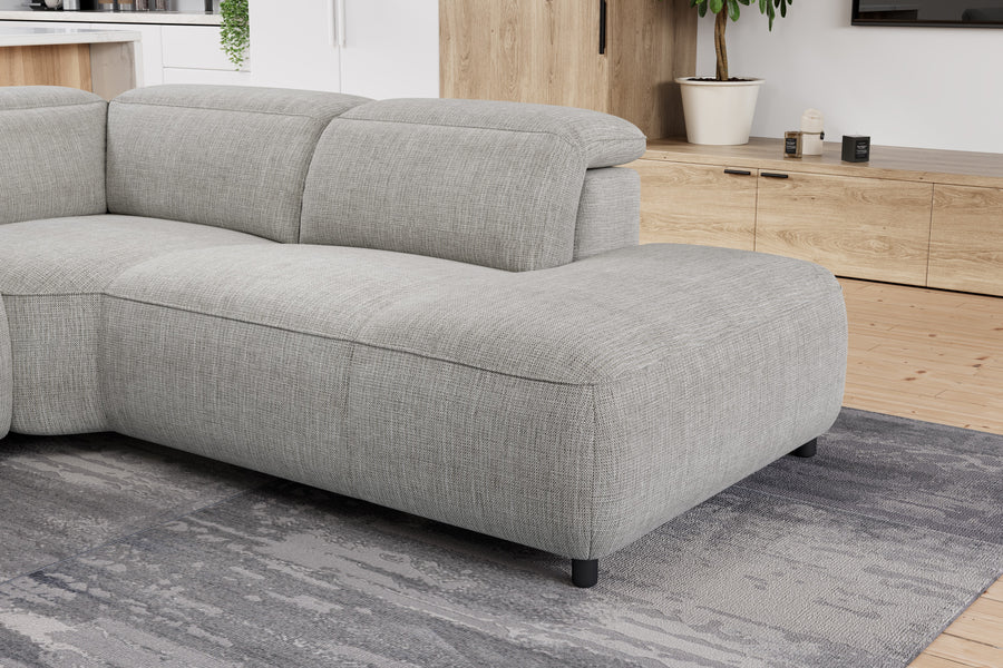 Valencia Octavia Fabric Reclining Sectional Cloud Lounge, L-Shape with Right Chaise, Light Grey