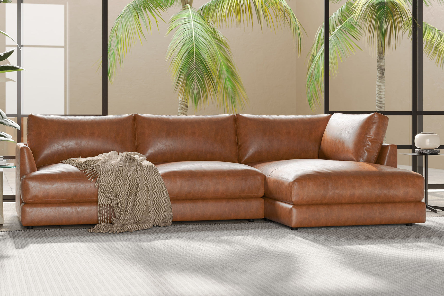 Serena Leather Sectional Lounge