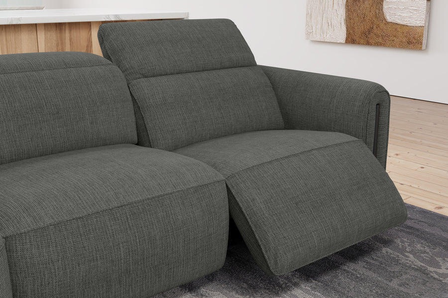 Valencia Octavia Fabric Reclining Sectional Cloud Lounge, L-Shape with Left Chaise, Dark Grey