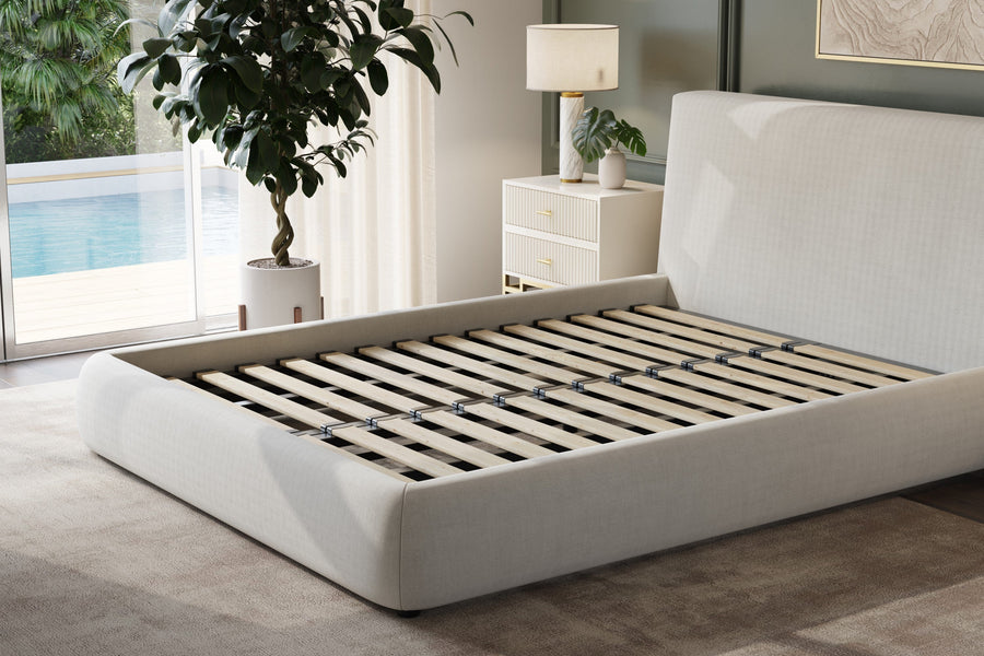 Valencia Aubrey King Size Bed Frame, Light Grey