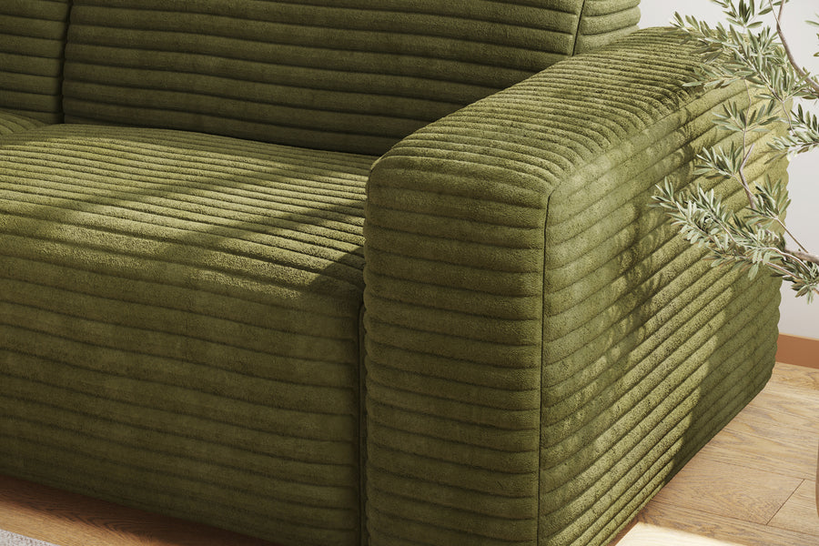 Valencia Maddie Fabric Wide Lounge, Olive Green