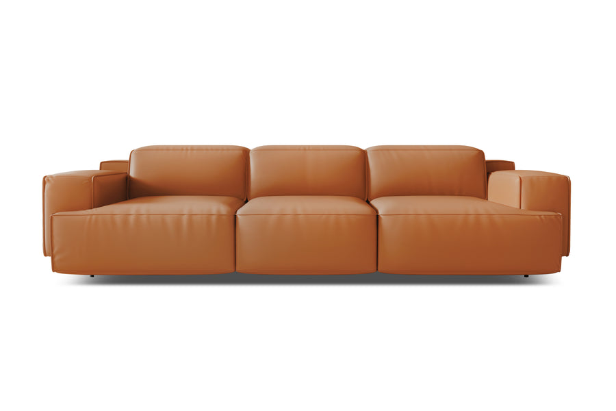 Valencia Valentina Leather Three Seats Recliner Lounge, Cognac