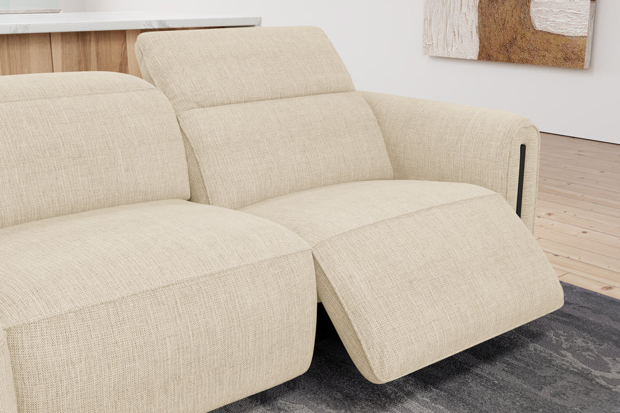 Valencia Octavia Fabric Reclining Sectional Cloud Lounge, L-Shape with Left Chaise, Beige