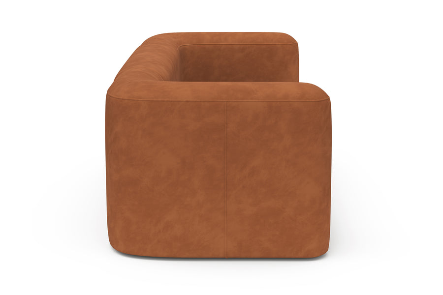 Valencia Jordyn Velvet Fabric Three Seats Lounge, Cognac