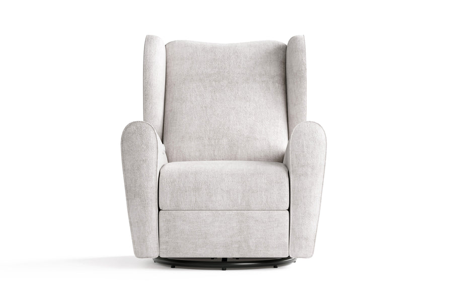 Valencia Liliana Performance Fabric Swivels Recliner Chair, Light Grey