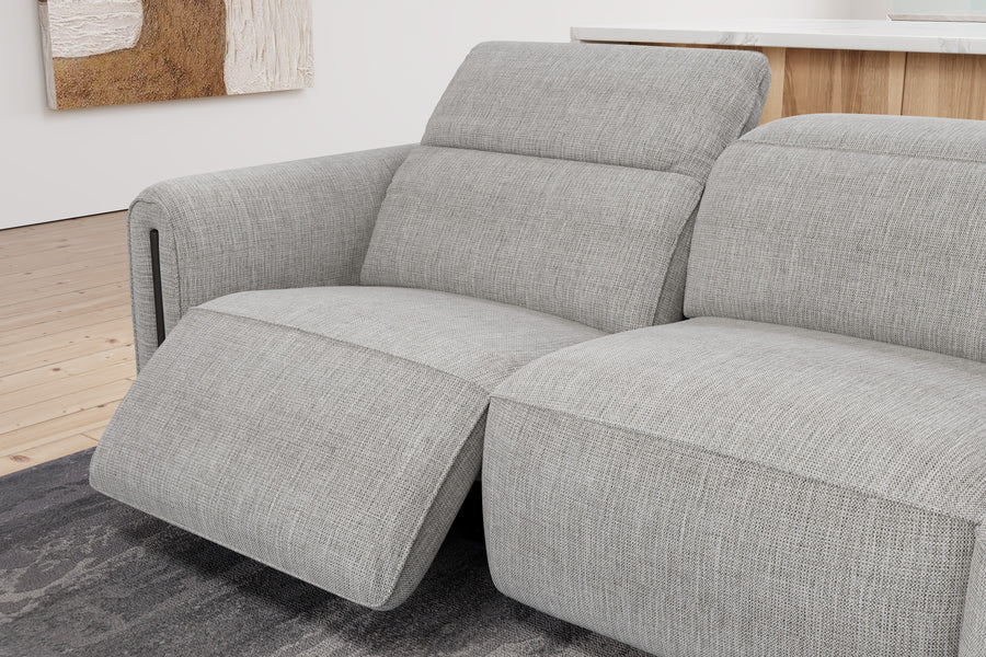 Valencia Octavia Fabric Reclining Sectional Cloud Lounge, L-Shape with Right Chaise, Light Grey