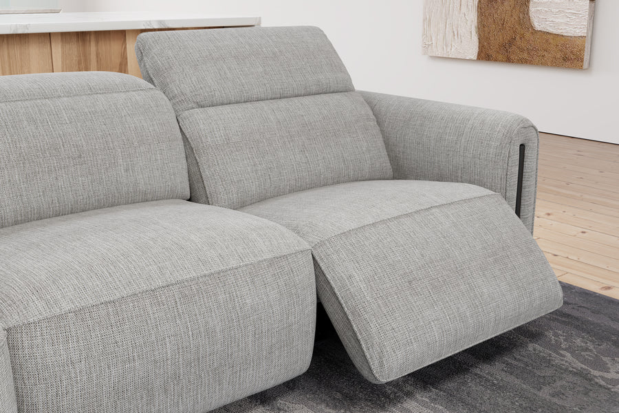 Valencia Octavia Fabric Reclining Sectional Cloud Lounge, L-Shape with Left Chaise, Light Grey