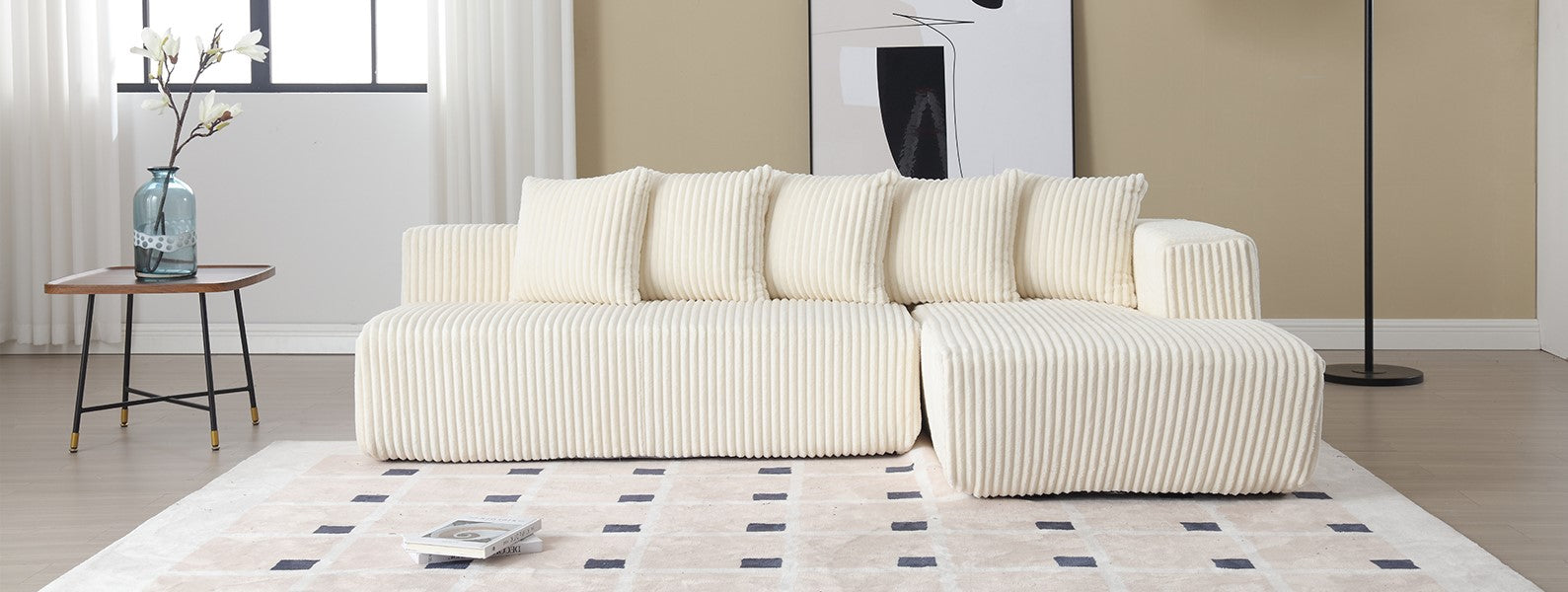 Alexus Corduroy Fabric Sectional Lounge