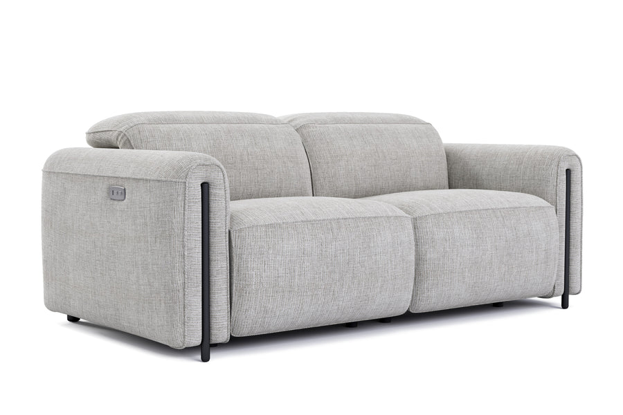 Valencia Octavia Fabric Dual Reclining Cloud Loveseat Lounge, Light Grey