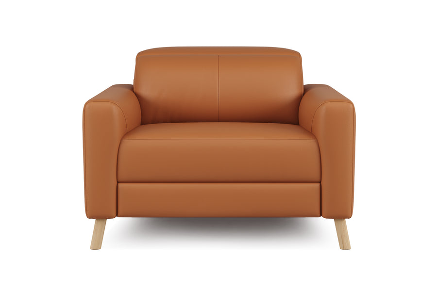 Valencia Elodie Top Grain Leather Accent Chair, Cognac