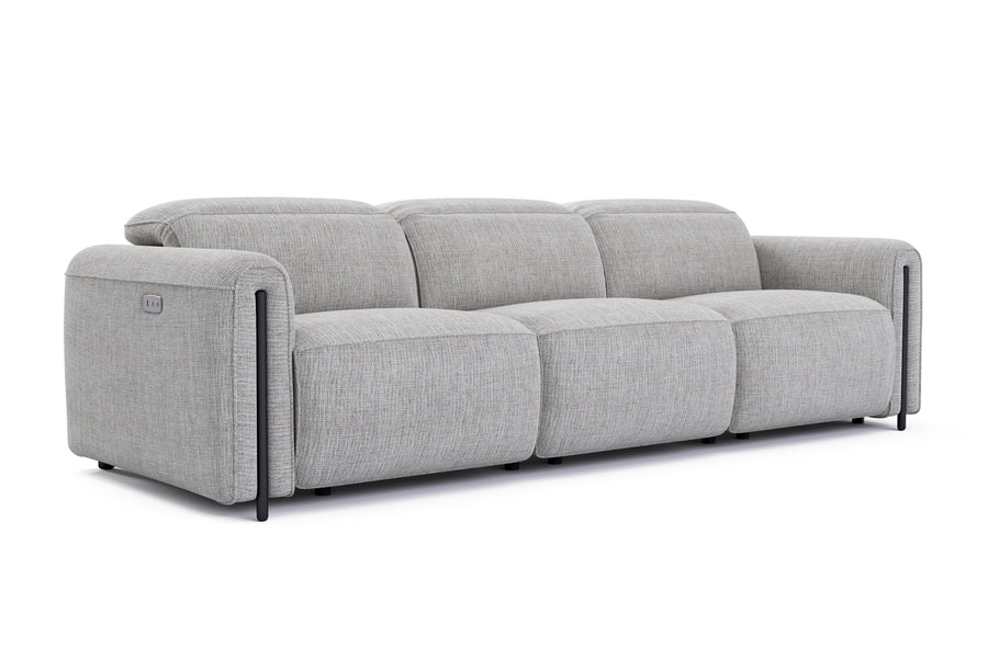 Valencia Octavia Fabric Dual Reclining Cloud Three Seats Lounge, Light Grey