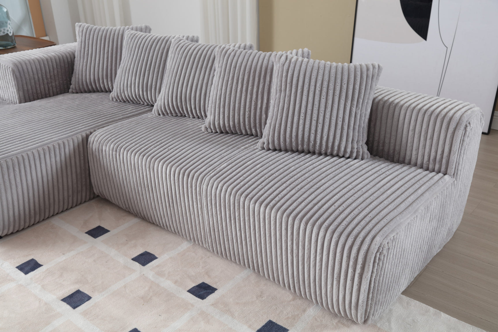 Alexus Corduroy Fabric Sectional Lounge
