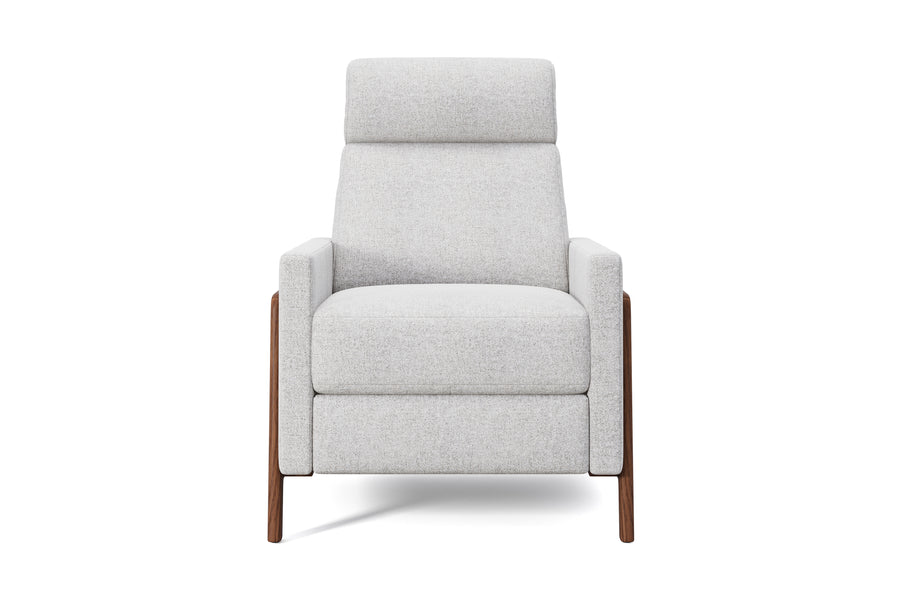 Valencia Yessenia Wood-Framed Fabric Recliner Chair, Light Grey