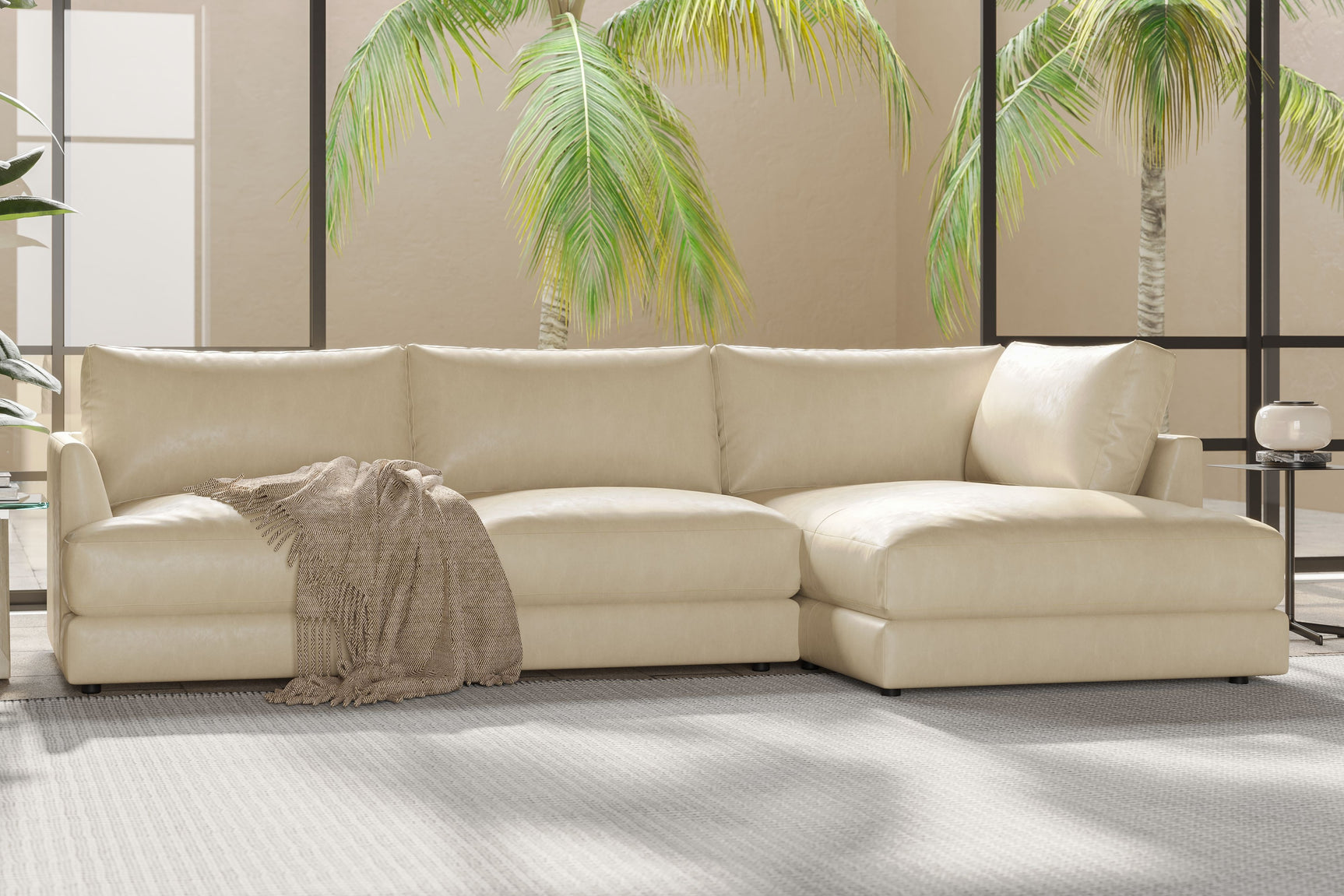 Serena Leather Sectional Lounge