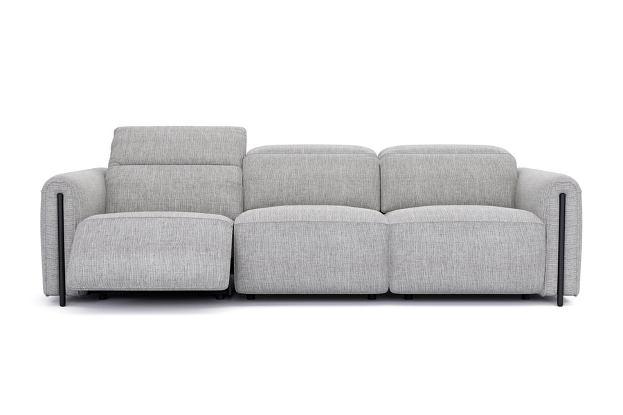 Valencia Octavia Fabric Dual Reclining Cloud Three Seats Lounge, Light Grey