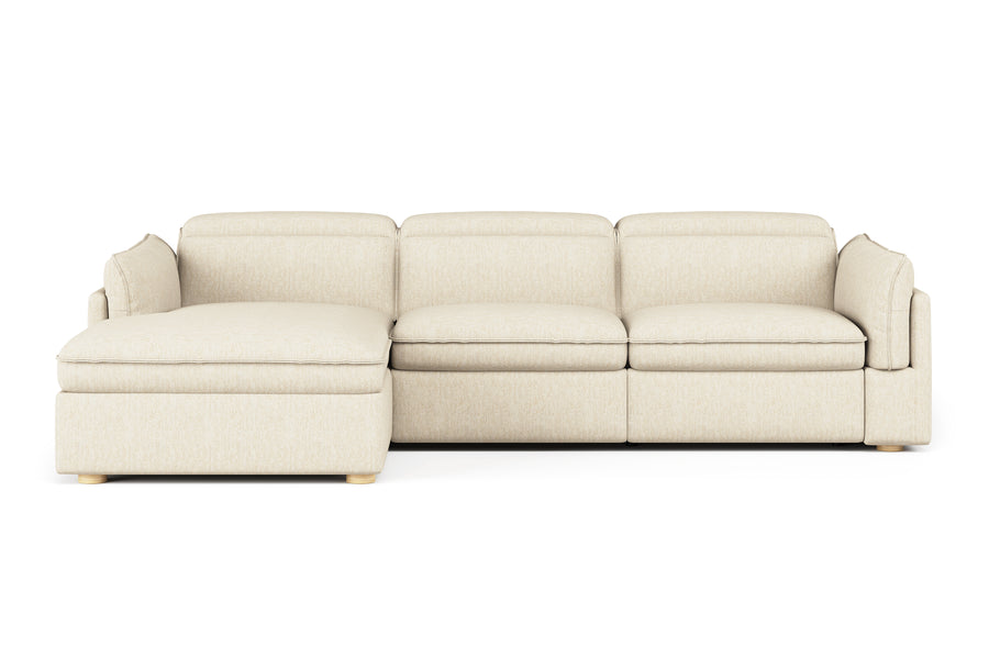 Valencia Fernanda Fabric Modular Sectional Lounge, Three Seats with Left Chaise, Beige