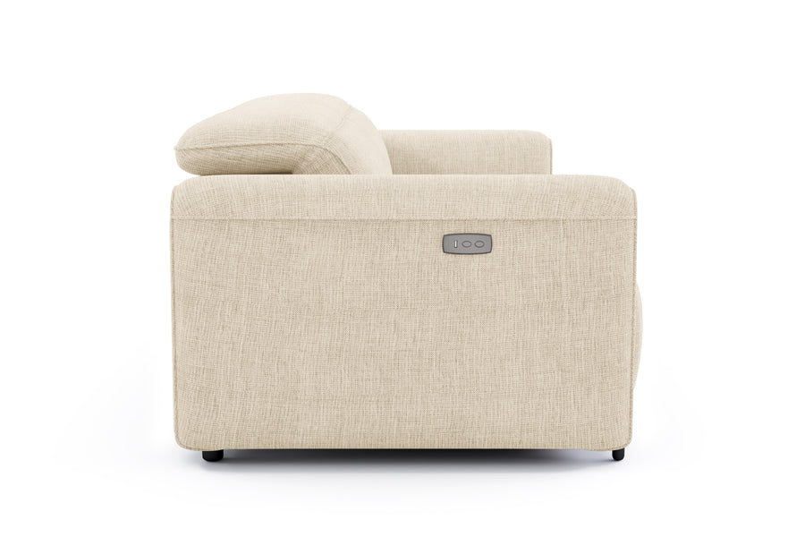 Valencia Octavia Fabric Dual Reclining Cloud Loveseat Lounge, Beige