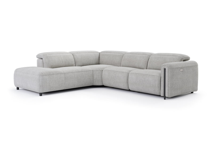 Valencia Octavia Fabric Reclining Sectional Cloud Lounge, L-Shape with Left Chaise, Light Grey