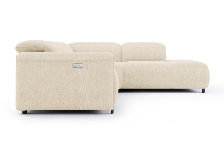 Valencia Octavia Fabric Reclining Sectional Cloud Lounge, L-Shape with Right Chaise, Beige