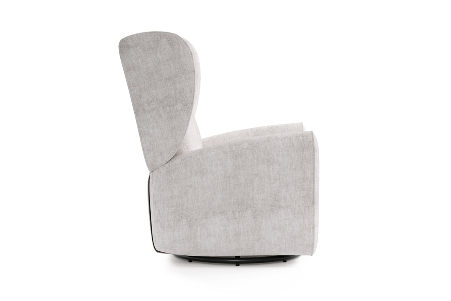 Valencia Liliana Performance Fabric Swivels Recliner Chair, Light Grey