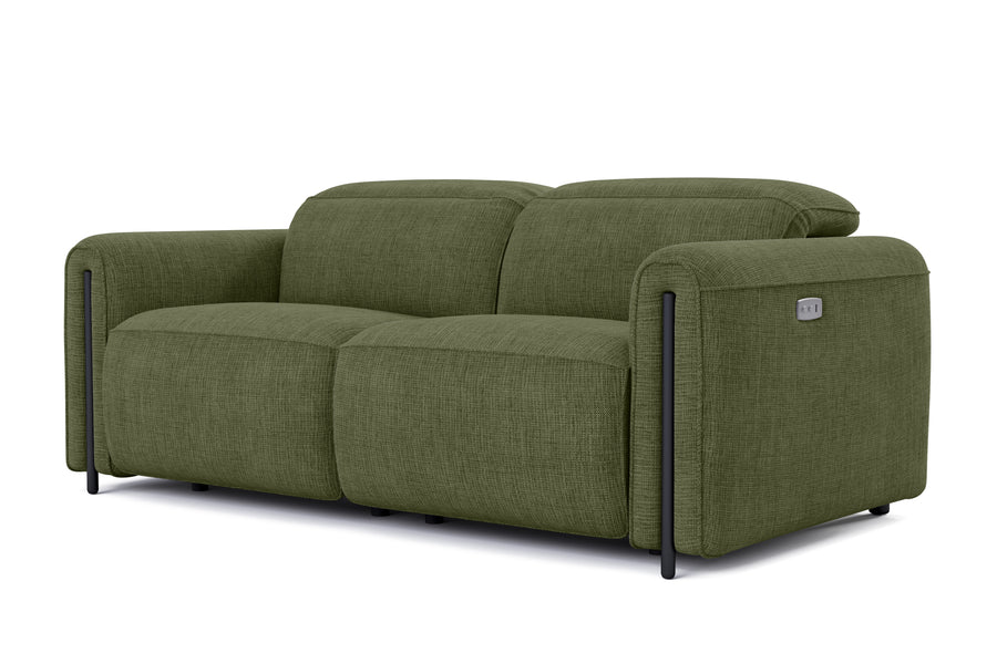 Valencia Octavia Fabric Dual Reclining Cloud Loveseat Lounge, Olive Green