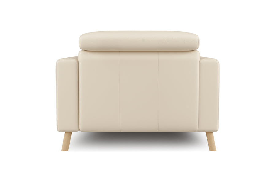 Valencia Elodie Top Grain Leather Accent Chair, Beige