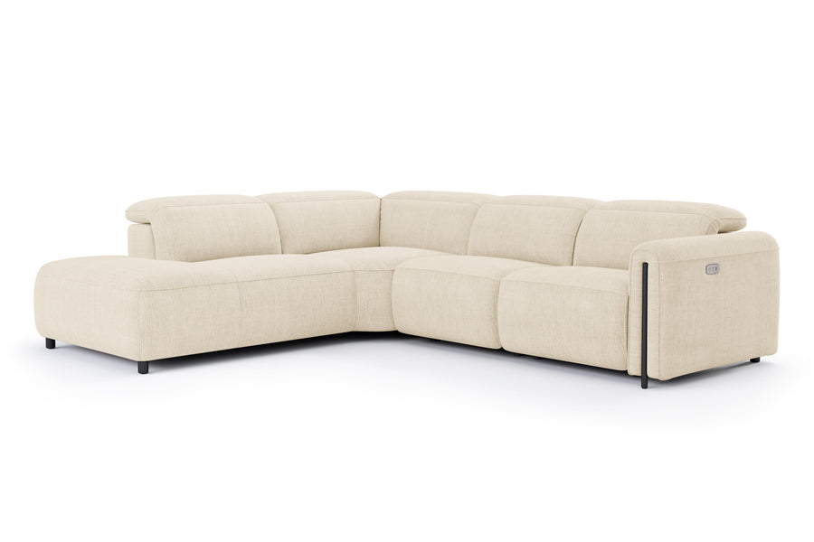 Valencia Octavia Fabric Reclining Sectional Cloud Lounge, L-Shape with Left Chaise, Beige