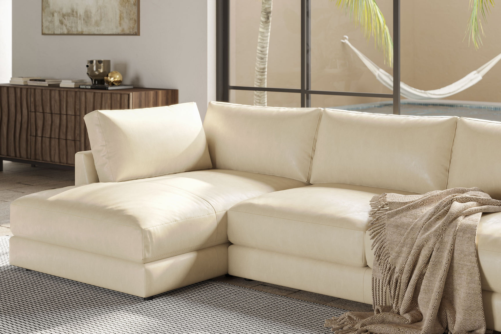 Serena Leather Sectional Lounge