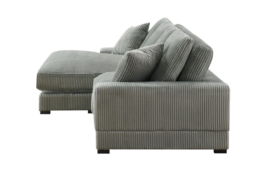 Valencia Simona Fabric Loveseat with Left Chaise Sectional Lounge, Grey