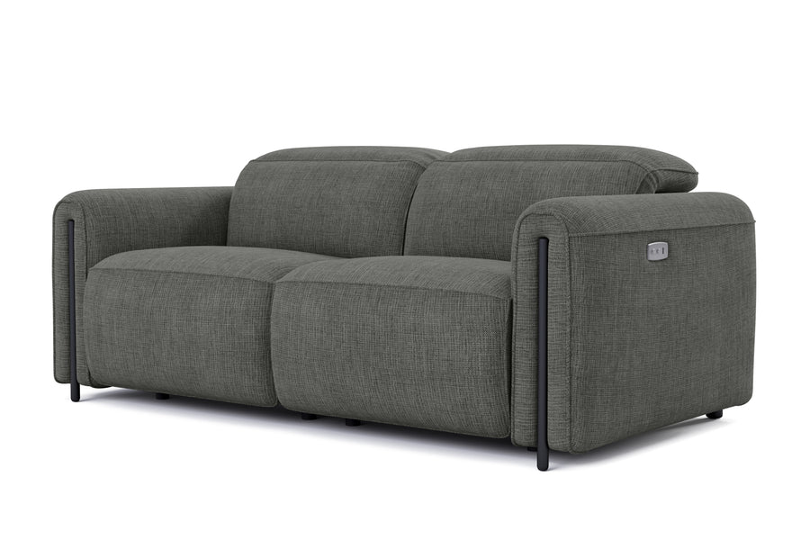 Valencia Octavia Fabric Dual Reclining Cloud Loveseat Lounge, Dark Grey