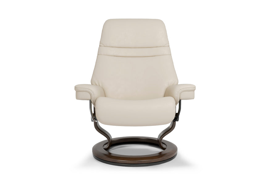 Valencia Massimo Leather Recliner with Ottoman, Beige