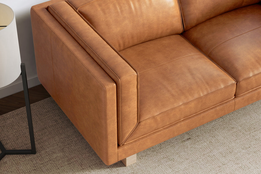 Valencia Alaina Leather Wide Seat Lounge, Tan