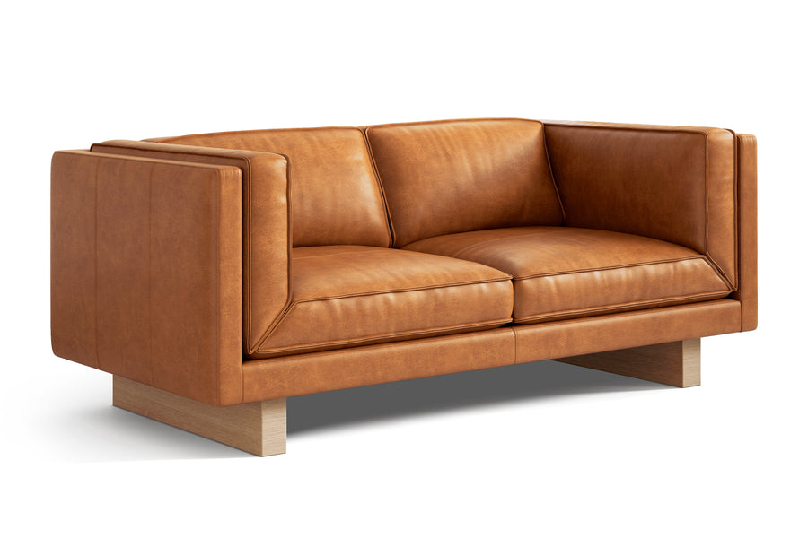 Valencia Alaina Top Grain Leather Loveseat Lounge, Tan