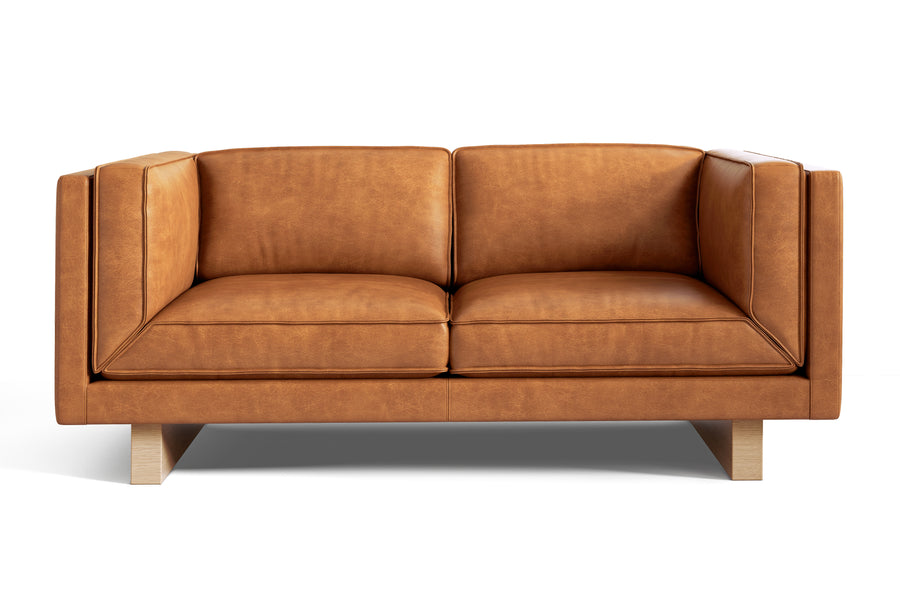 Valencia Alaina Top Grain Leather Loveseat Lounge, Tan